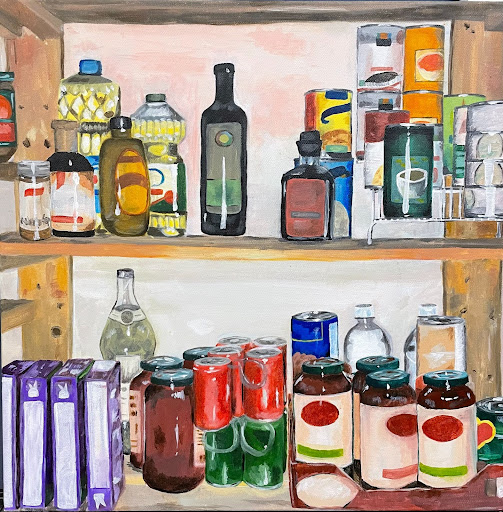 A painting of a kitchen cabinet by Emma Barry 22.