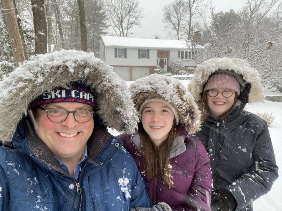 The Novack family on one of their “snow walks.”