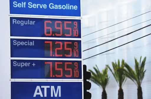 A gas station in Los Angeles, California with sky-high prices in early March.