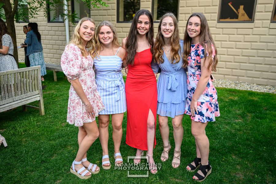 Catherine, Monica, Anna, and Nora celebrate their accomplishments both on and off the field at their senior dinner. 