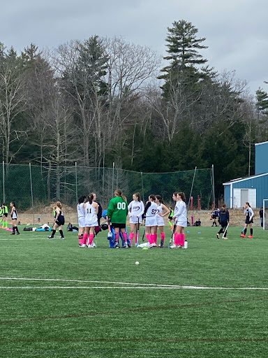 A photo from one of my field hockey tournaments last April in which my teammates and I played in a HUGE rainstorm and a bit of thunder and lightning in Epping, New Hampshire.