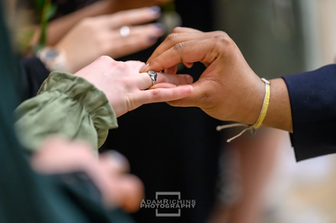 Students, family, and faculty turned the juniors rings at the Junior Ring Ceremony.