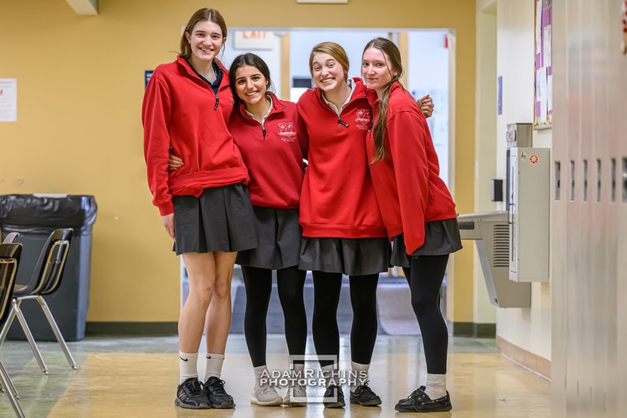 Fiona Hernon 24 and other juniors fashioning their stylish uniforms in the halls of Montrose. 