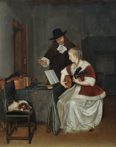 The Music Lesson, about 1668, Gerard ter Borch. Oil on canvas, 26 5/8 × 21 7/8 in. Isabella Stuart Gardener Museum 
