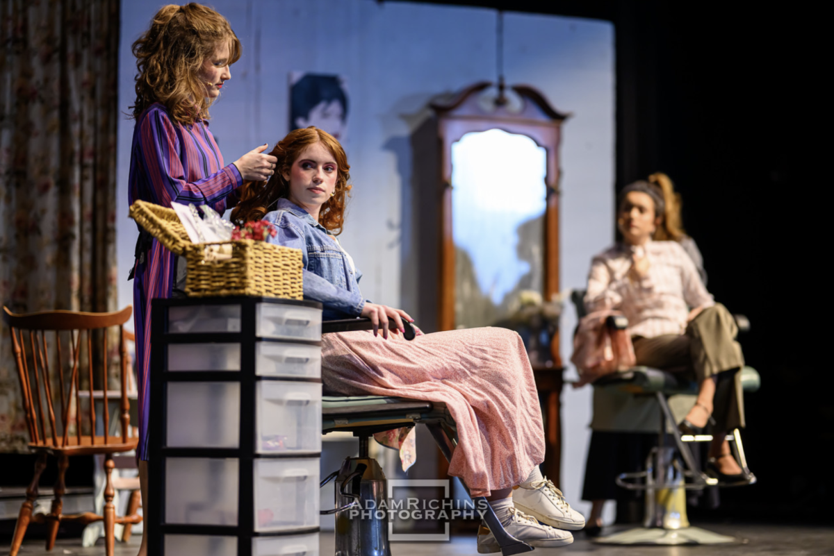 One cast of Steel Magnolias performing