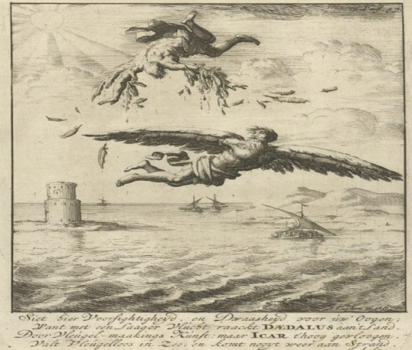 Jan Luyken's Fall of Icarus from 1686.