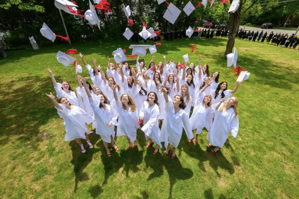 Class of 2026 triumphantly toss their caps in commemoration of their graduation!