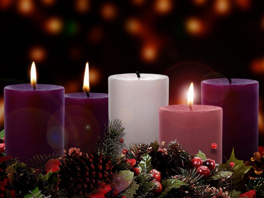 These traditional advent candles represent the four Sundays leading up to Christmas, and are often placed in churches.