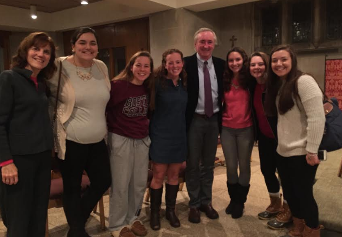 College Guidance Officer Mrs. Foley and Montrose Juniors with Dr. Jim OConnell, BHCHP President.