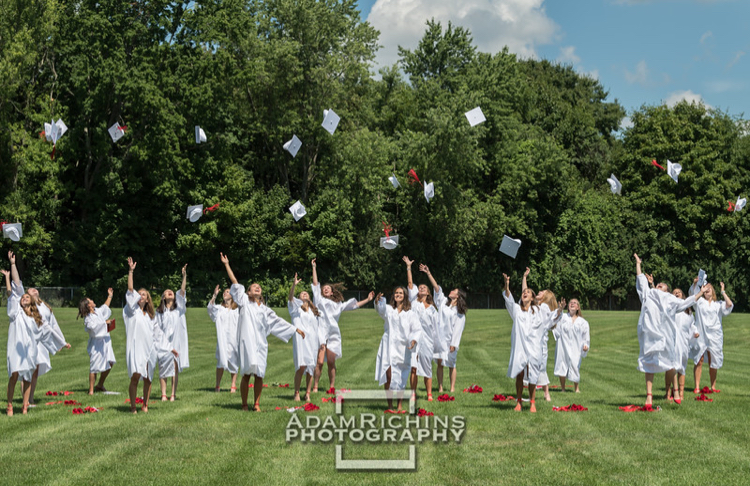 Joy erupts from the Montroses Class of 2020 as they throw their caps into the air!