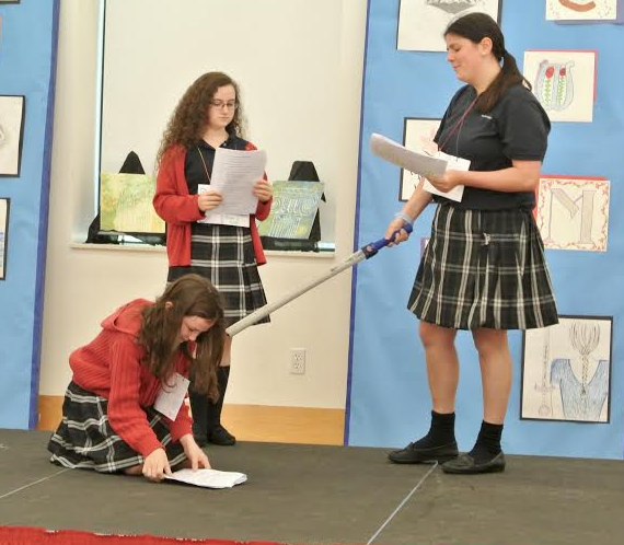 Throughout the day, students in grades 6-11 performed dialogues, soliloquies, and even battle scenes from Shakespeare's plays.