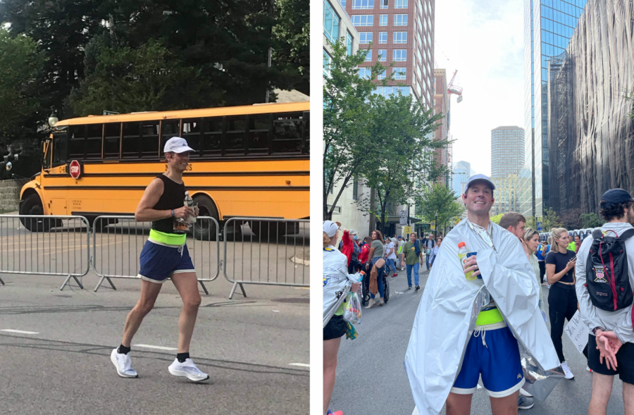 Parent Tom Corra raised money for Montrose financial aid with his Boston Marathon run on October 18.