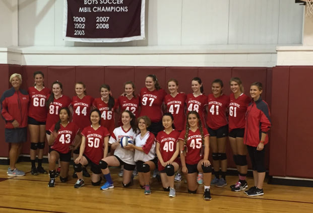 Montrose+Volleyball+Team+stands+proud+after+their+first+game+%28ever%21%29