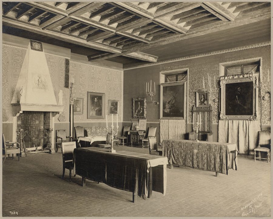 The Isabella Stewart Gardner Museums Dutch Room, from which the most famous artworks stolen in the heist (including Rembrandts Christ in the Storm of Galilee, A Lady and Gentleman in Black, and Vermeers The Concert)  were taken.