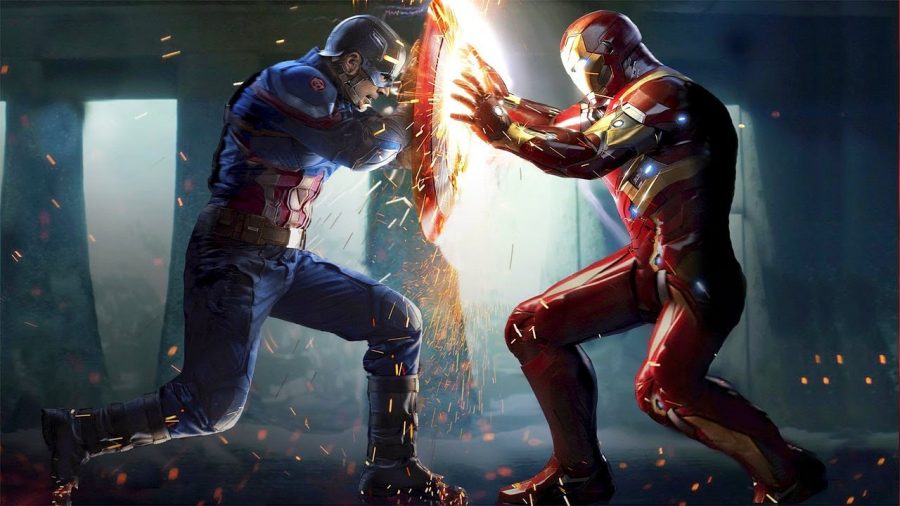 Captain+America+and+Iron+Man+go+head+to+head+in+Captain+America%3A+Civil+War.
